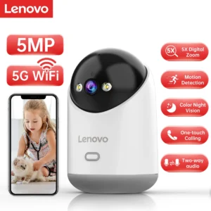 Lenovo 5MP WiFi caméra maison intelligente caméra IP intérieure couleur nuit suivi automatique sécurité CCTV Surveillance bébé moniteur