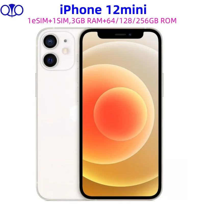 Apple-Téléphone portable iPhone 12 Mini, débloqué d&rsquo;origine, identification qualifiée ale, Dean, 128 « , 5G, 64 Go, 256 Go, 5.4, nouveau, 97%