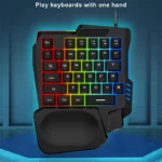 Clavier de jeu ergonomique à une main, filaire Usb, 35 touches, rétro-éclairage rvb, Mini clavier pour Gamer, ordinateur portable, PC de bureau