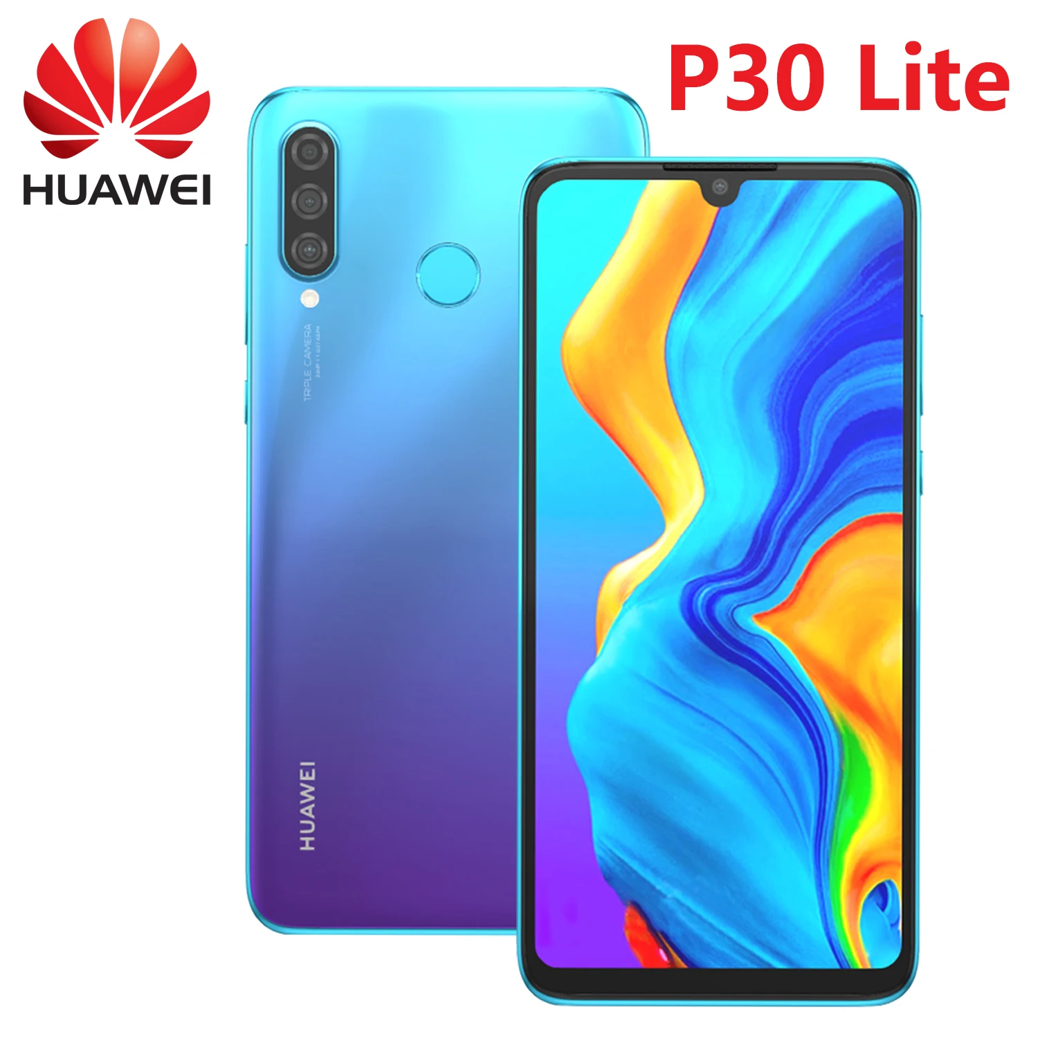 HUAWEI P30 Lite Smartphones Version mondiale Android pour Google Play Store 48MP 6.15 « 6 + 128GB téléphones mobiles 4G réseau téléphones portables