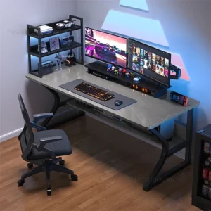 Bureaux d'ordinateur de bureau simples, établi de chambre à coucher, Tables de jeu, mobilier de bureau, bureau d'écriture et ensemble de chaises DM