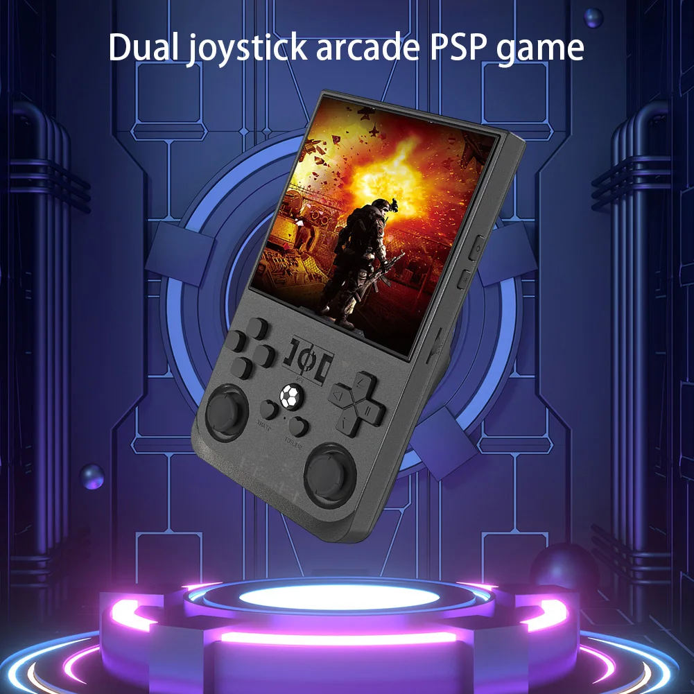 R36MAX Console de jeu rétro 4000mAh grande batterie lecteur vidéo de poche Portable 64G 128G Mini lecteur de jeu rétro essentiels de voyage