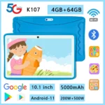 Tablette pour enfants avec façades, Core, 4 Go de RAM, 64 Go, Dean pour l&rsquo;apprentissage et l&rsquo;éducation, cadeau pour enfants, 10.1 mAh, 5000 pouces, nouveau