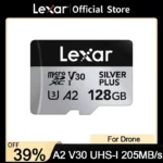 Lexar Silver Plus Drone-carte Micro SD spécifique SDXC A2 4K V30 U3 64GB 128GB 256GB 1TB lire 205 mo/s cartes mémoire TF pour DJI UAV