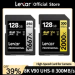 Lexar carte SD classe 10 V10 V30 V60 V90 U3 UHS-II 32GB 64GB 128GB 256GB 512GB SDHC SDXC haute vitesse 4K 8K carte mémoire pour appareil photo