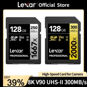 Lexar carte SD classe 10 V10 V30 V60 V90 U3 UHS-II 32GB 64GB 128GB 256GB 512GB SDHC SDXC haute vitesse 4K 8K carte mémoire pour appareil photo
