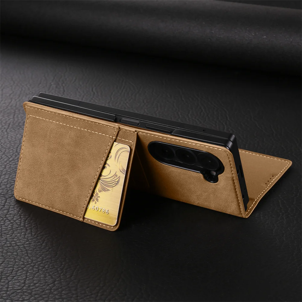 Nouveau étui pour Samsung Galaxy Z Fold 7 6 5 coque de téléphone Support portefeuille en cuir de luxe housse à rabat pour Samsung Z Fold 4 3 housse de téléphone – Image 5
