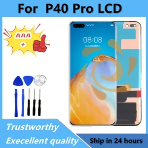 AMOLED TFT Pour Huawei P40 Pro Écran Tactile LCD Avec Cadre 6.58 "P40 Pro ELS-NX9 ELS-N04 LCD Écran Digitzer Panneau Pièces
