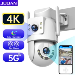 Jooan 4K 8MP HD Wifi PTZ caméra extérieure 5G Wifi double objectif caméras IP de sécurité 5X Zoom AI suivi ONVIF CCTV caméra de Surveillance