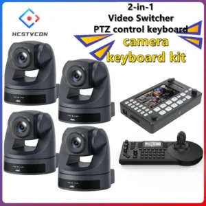 Kit de clavier 2 en 1 pour caméra 4K, commutateur vidéo, contrôle PTZ, suivi automatique AI, 20X HDMI, 60fps, pour éduquer l'église, Webcast