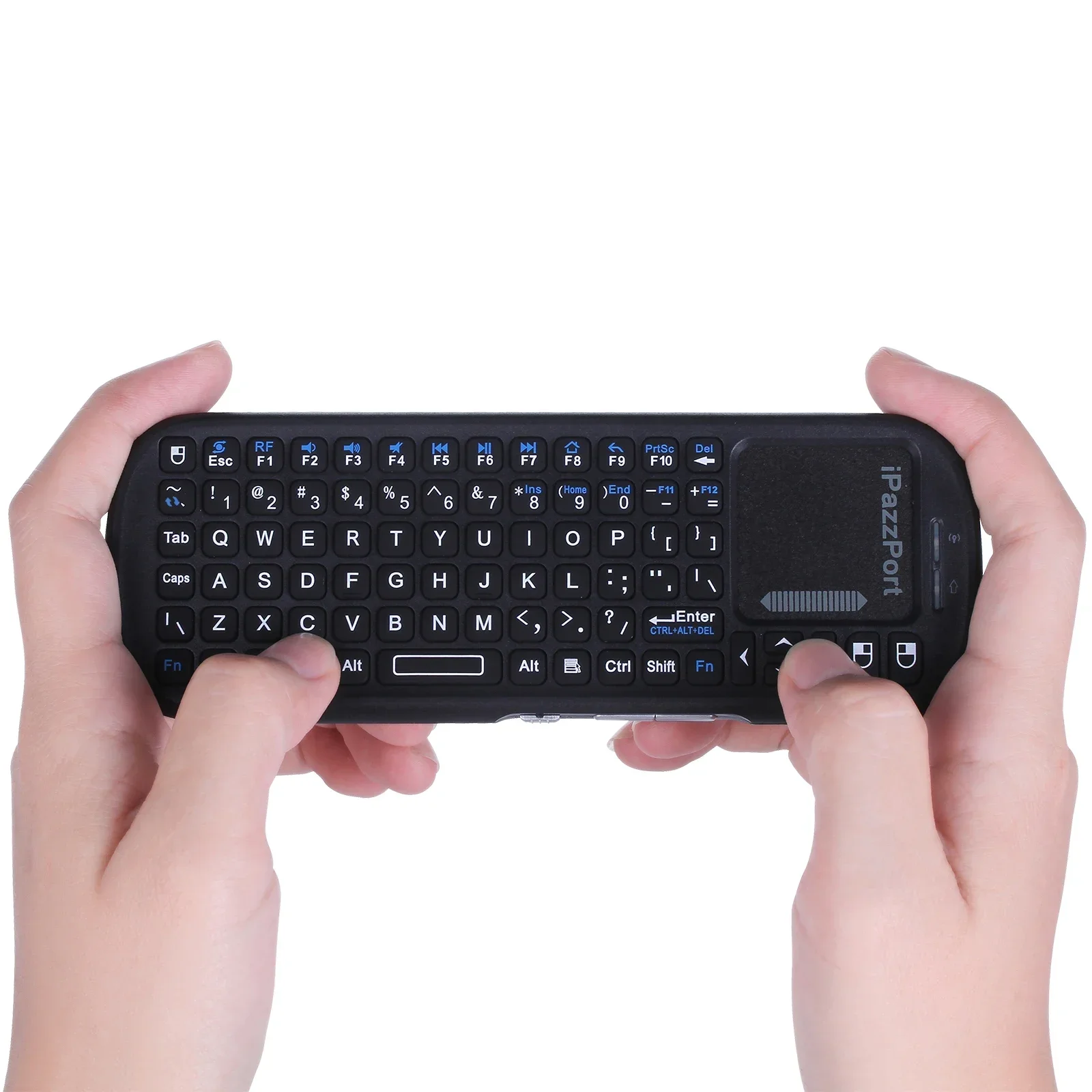 IPazzPort Mini clavier sans fil Bluetooth et 2.4GHz avec pavé tactile sourisCombo pour Android TV Box/PC/tablette/PS4/Raspberry Pi 3/HTPC