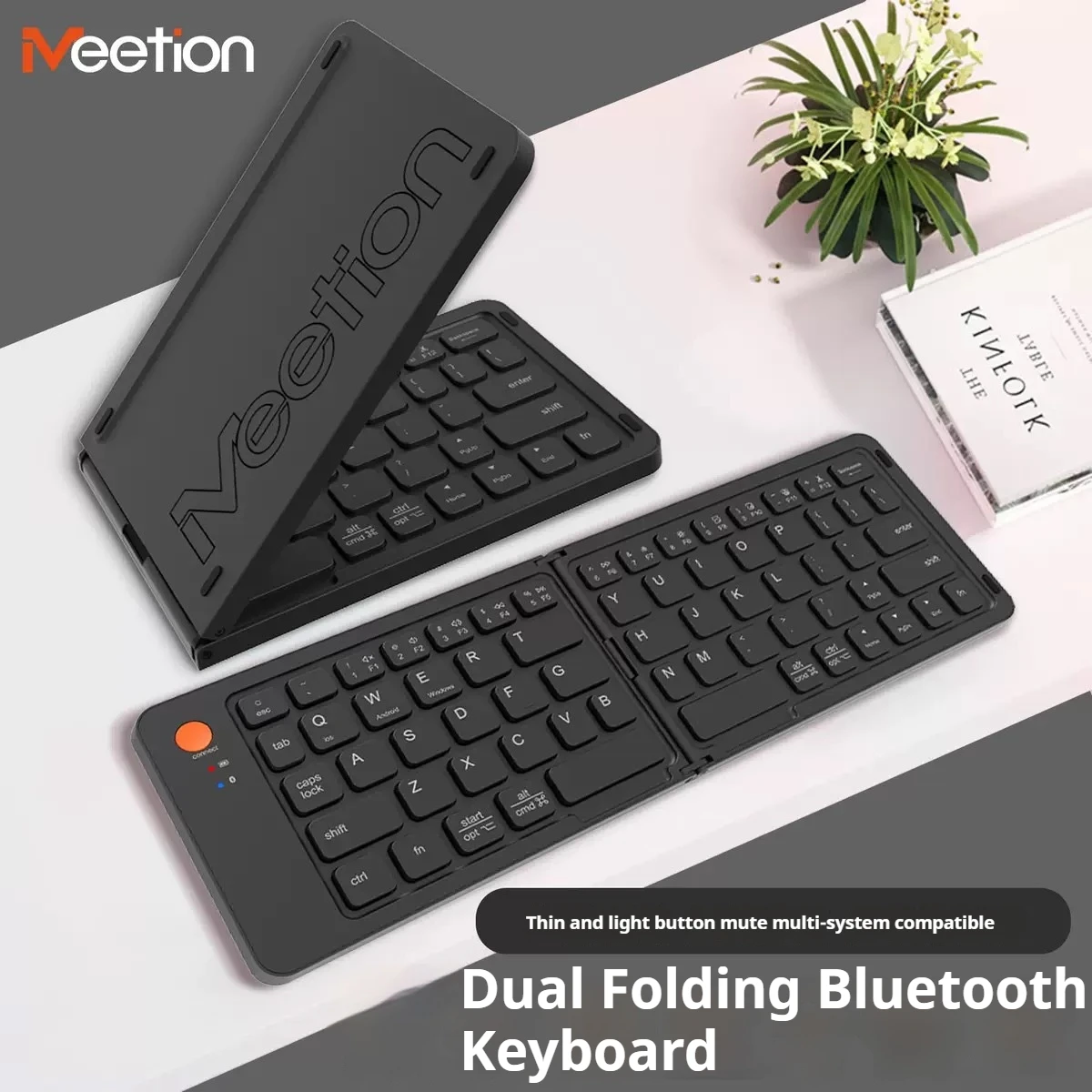 Clavier Bluetooth sans fil pliable, Rechargeable, Portable, pour PC, Mac, Windows, iOS, Mini souris – Image 2