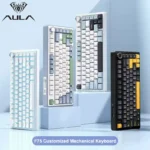 AULA F75 2.4G clavier mécanique de jeu sans fil/Bluetooth/filaire rvb personnalisé 75% disposition OEM joint de profil clavier de jeu PC