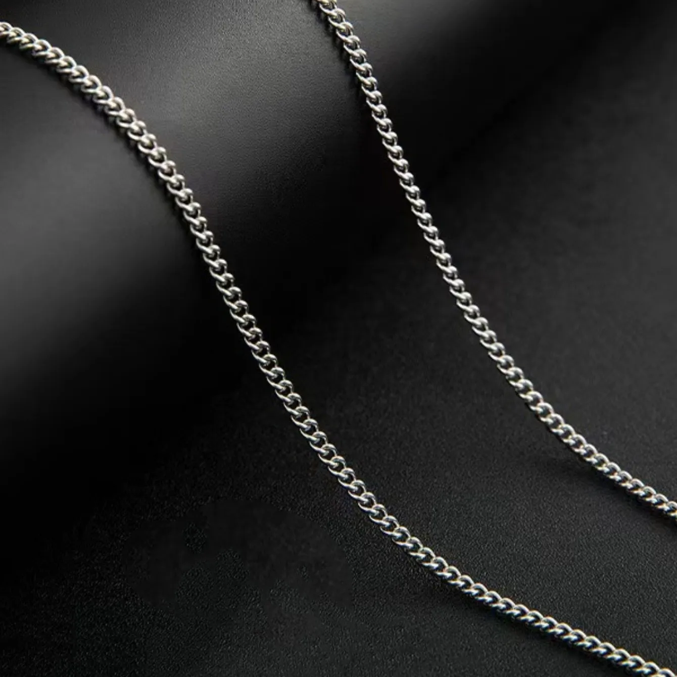 Collier chaîne cubaine pour hommes, 3mm, Simple, en acier inoxydable, à la mode, bijoux en acier titane, accessoires tendance, cadeau – Image 5