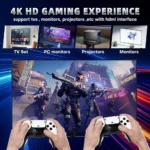 Console de jeu vidéo M15 4K TV, 64 go, 20000 jeux intégrés, contrôleur sans fil, manette de jeu rétro portable