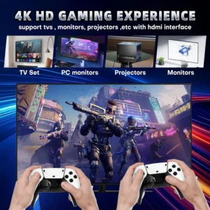 Console de jeu vidéo M15 4K TV, 64 go, 20000 jeux intégrés, contrôleur sans fil, manette de jeu rétro portable