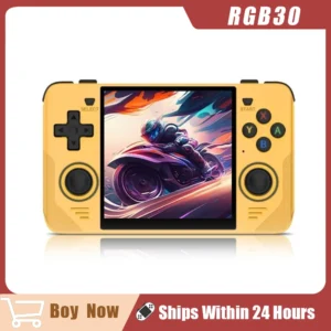 POWKIDDY RGB30 720*720 WIFI intégré RK3566 4 pouces écran Ips Open Source rétro Console de jeu portable cadeaux pour enfants