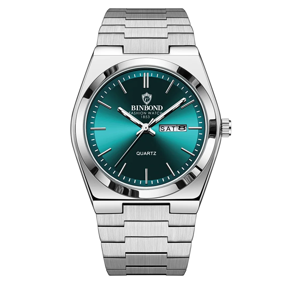 UTHAI hommes montre lumière marque de luxe en acier inoxydable Double calendrier étanche mâle affaires loisirs mode Quartz horloge montres – Image 6