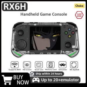 Console de jeu vidéo Portable rétro RX6H, système Linux Open Source, écran IPS 3.5 pouces 640x480, 64 go/128 go, lecteur de poche Portable