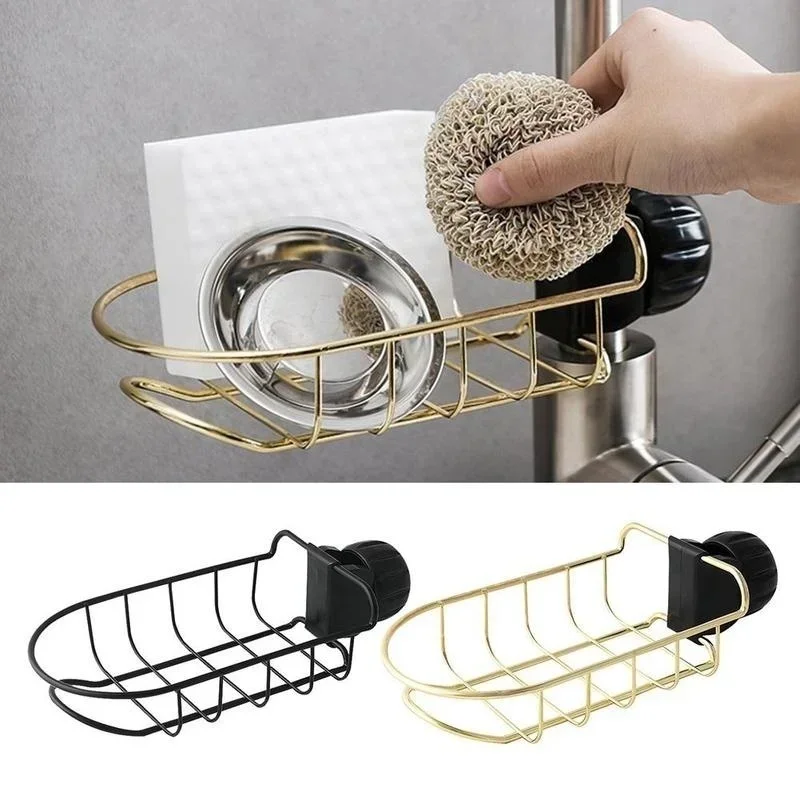 Robinet éponge savon tissu égouttoir stockage 1PC cuisine évier support organisateur étagère porte-vaisselle – Image 3