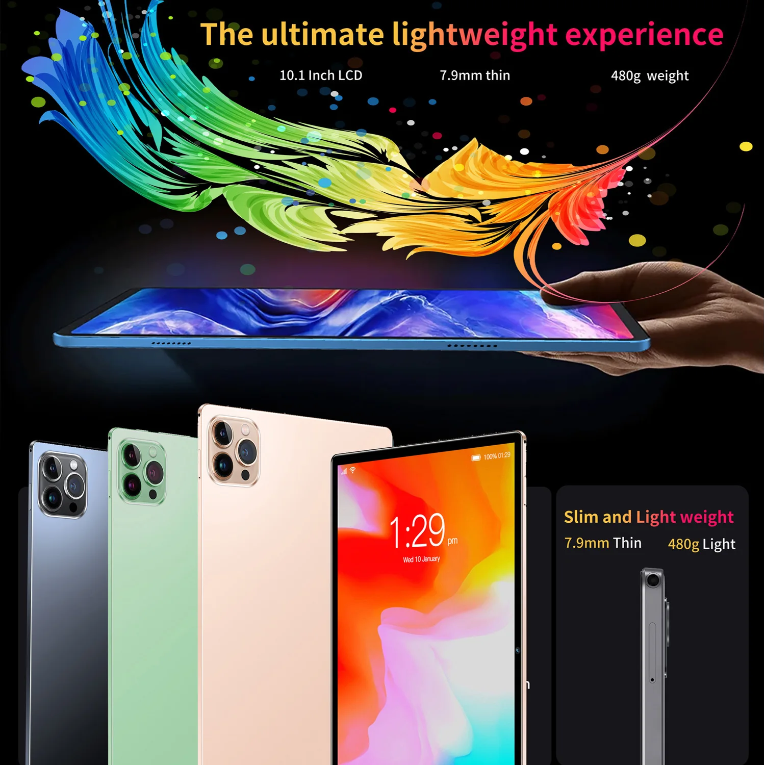 Nouveau 10.1 pouces tablettes Octa Core 4GB RAM 64GB ROM double cartes SIM 3G appel téléphonique WiFi Bluetooth Google Play tablette Pc Android 13 – Image 3