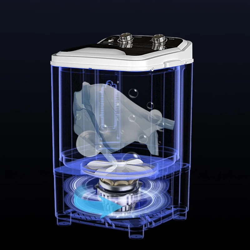 Grande machine à laver domestique à seau unique, grande capacité, semi-automatique, petite mini machine à laver, appareil ménager pour dortoir – Image 4