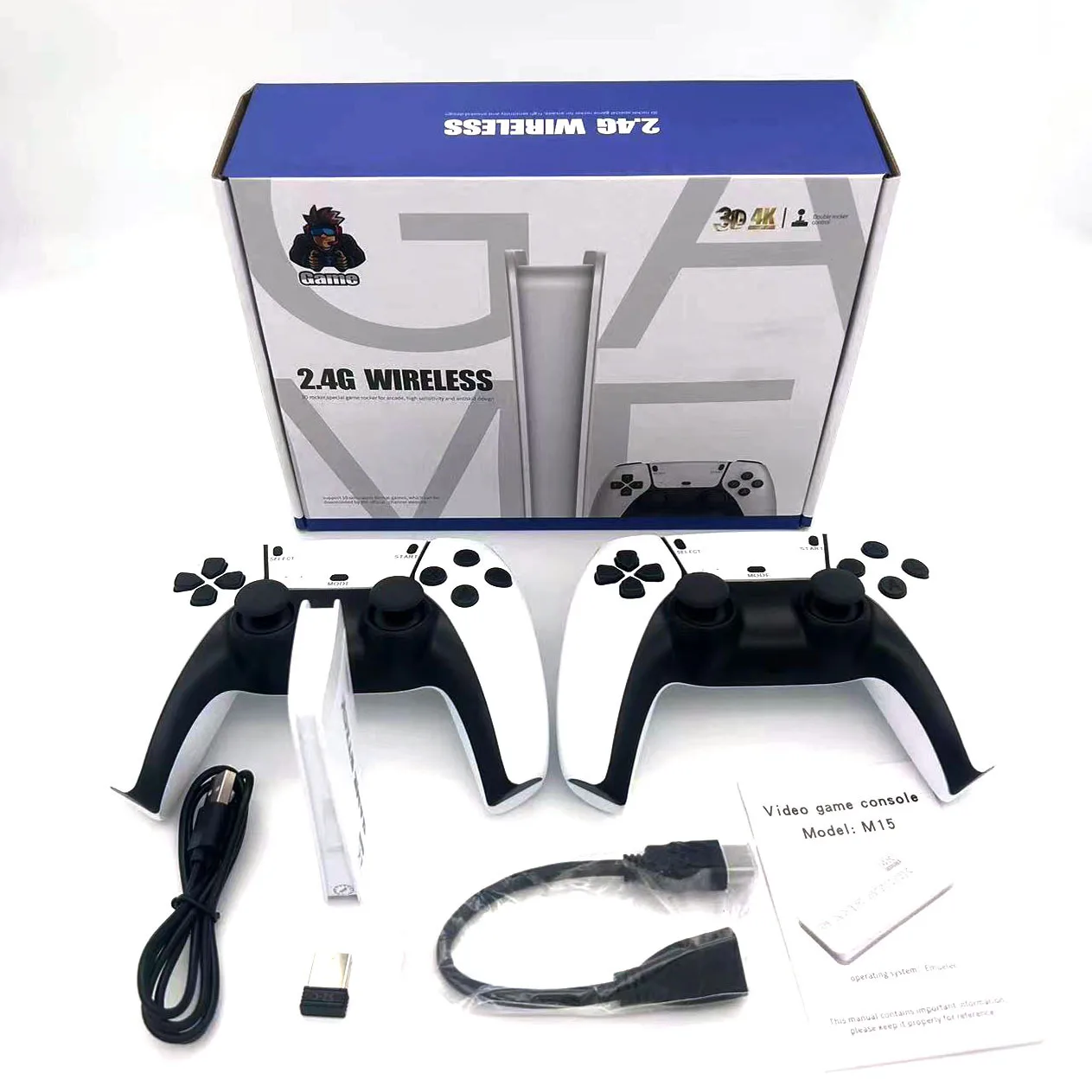 Console de jeu HD 4K P5, contrôleurs sans fil 2.4G, 20 + simulateurs GB2 DDR3 256 mo 128 go 40000 jeux, Console de jeu vidéo rétro – Image 2