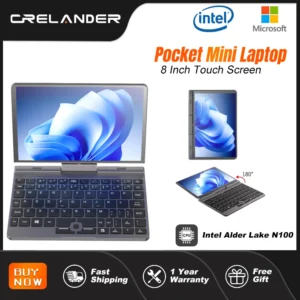 CRELANDER P8 8 pouces Mini ordinateur portable écran tactile rotatif 360 degrés Intel Alder N150 12GB WiFi6 ordinateur portable tablette PC ordinateurs portables