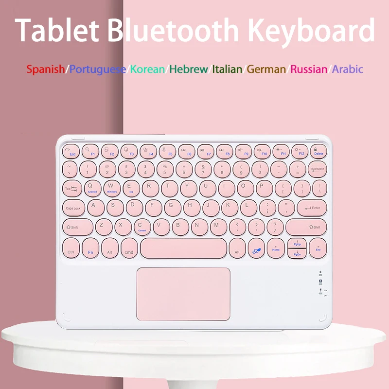 Clavier Bluetooth 10 pouces, espagnol, portugais, coréen, hébreu, italien, allemand, russe, arabe, tablette sans fil, magnétique