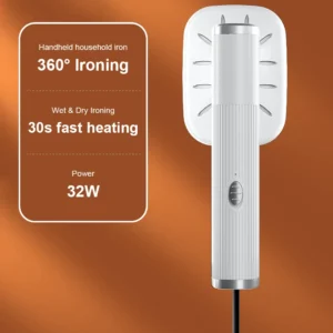 Fer à vapeur domestique 360 ° Machine à repasser électrique alimentée par USB, petit cuiseur vapeur pour vêtements en tissu