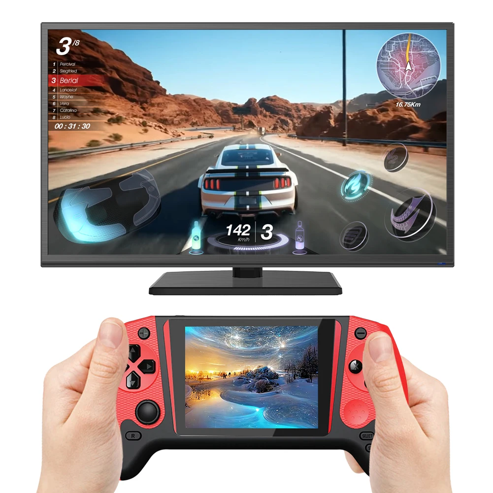 Console de jeu écran LCD 3.5 pouces intégré 500 jeux Console de jeu Portable TV connecter Console de jeu nostalgique pour lecteur unique – Image 6