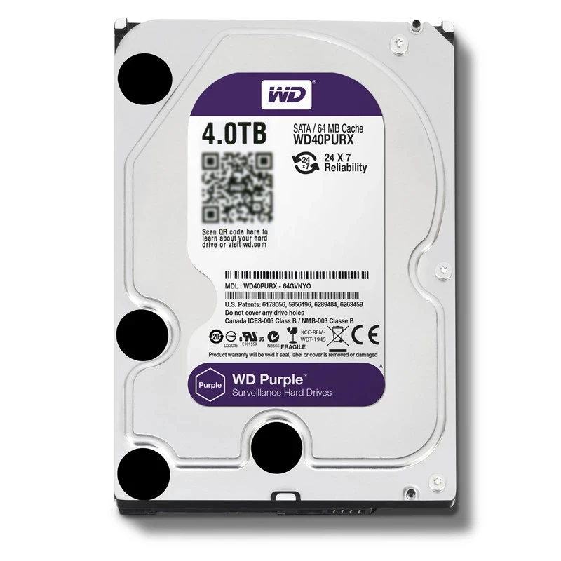 Western Digital WD violet HDD 1 to 2 to 3 to 4 to SATA 6.0 Gb/s 3.5 "disque dur pour système de sécurité enregistreur vidéo DVR NVR CCTV – Image 3