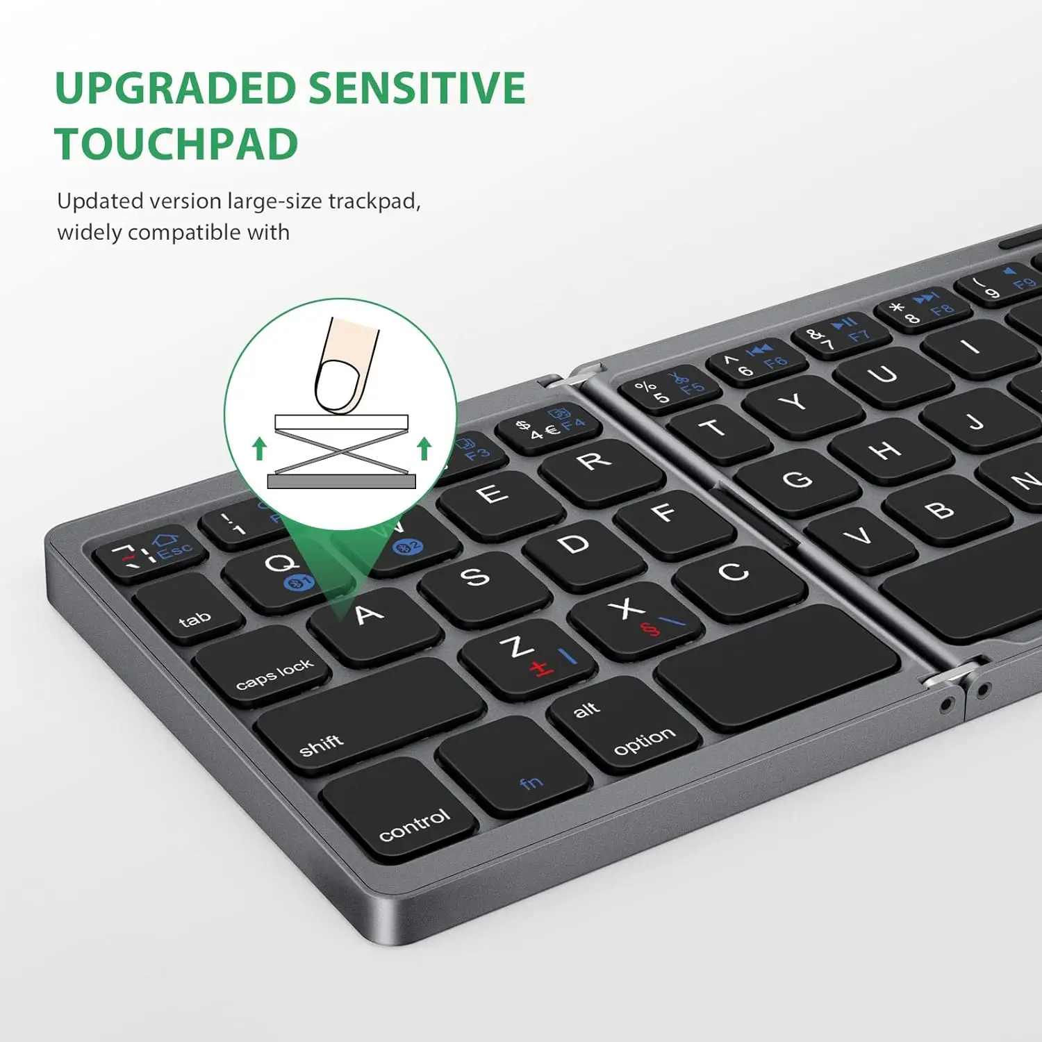 TouchSub-Mini clavier pliable sans fil, Bluetooth, portable, russe, Mac, iOS, Android, Windows, PC, tablette – Image 3