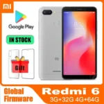Xiaomi-Smartphone Redmi 6, 5.45 pouces, micrologiciel global, avec googleplay, MediaTek Helio P22, ROM mondiale, téléphone d&rsquo;occasion