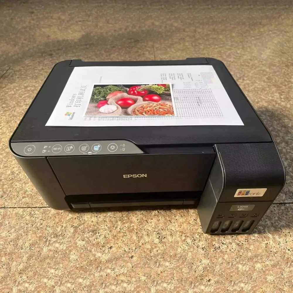 Imprimante couleur WiFi multifonction Epson L3250, deuxième main et 90% neuve, utilisée pour les réservoirs d&rsquo;encre tout-en-un Epson Ecotank L3255 WiFi