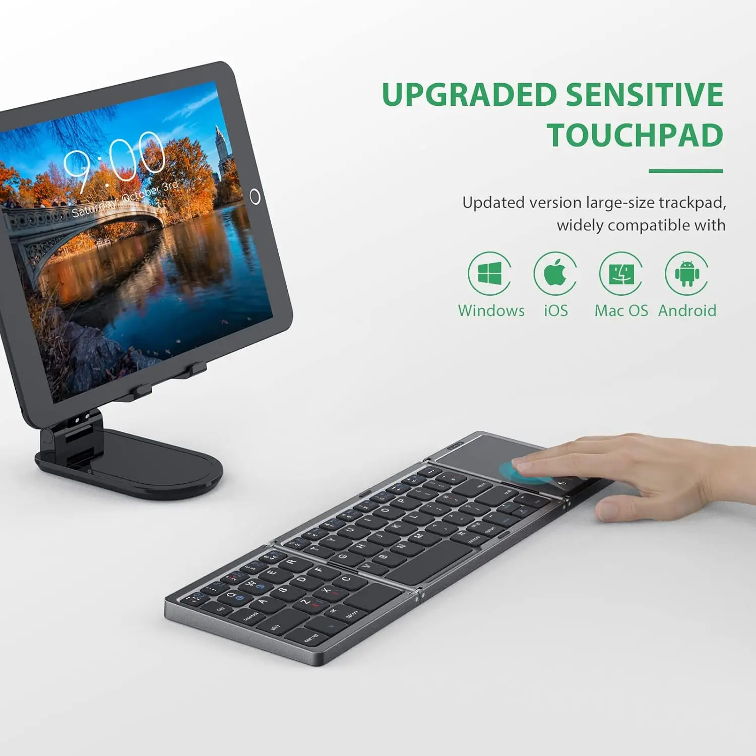 TouchSub-Mini clavier pliable sans fil, Bluetooth, portable, russe, Mac, iOS, Android, Windows, PC, tablette – Image 2