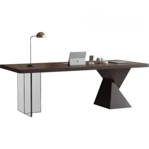 Bureau d'étude en bois massif, bureau d'écriture minimaliste italien, design de maison, décoration de salle d'ordinateur