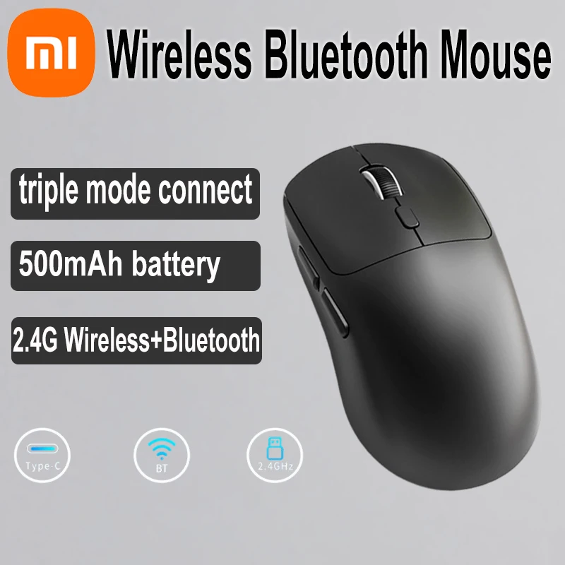 Xiaomi nouvelle souris de jeu Bluetooth 2.4GHz sans fil pour type-c Rechargeable Tri-modèle Mini souris Bluetooth sans fil Portable 2025