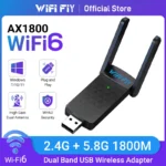 Adaptateur WiFi 6 USB 1800Mbps, 5G/2.4GHz, Dongle Wi-fi USB3.0, carte réseau sans fil 802.11ax, antenne à Gain élevé pour Windows 10 11