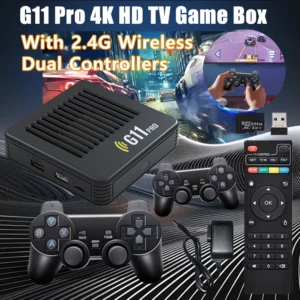 G11 Pro 4K HD TV Game Box intégré 10000 jeux rétro Console de jeu vidéo lecteur de jeu Portable avec deux contrôleurs sans fil 2.4G
