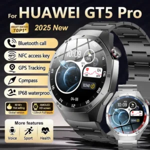 2025New pour Huawei GT5 Pro montre intelligente hommes HD AMOLED écran GPS surface de mouvement fréquence cardiaque Bluetooth appel 1.52 "SmartWatch IP68