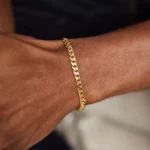 Bracelet chaîne cubaine en acier inoxydable pour hommes et femmes, couleur or, rétro Simple, bijoux Hip Hop, accessoires tendance, cadeau