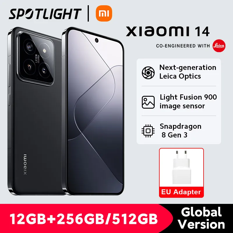 Nouveau Xiaomi 14 Smartphone Version mondiale RAM 12GB Snapdragon 8 Gen 3 CPU Leica caméra 50MP 6.36 « AMOLED affichage
