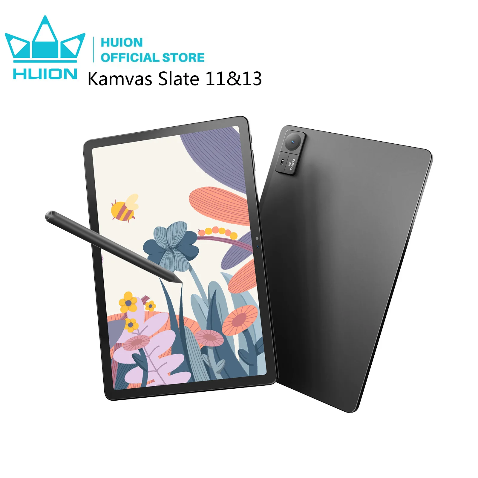 HUION Kamvas ardoise 13 tablette de dessin 12.7 pouces tablette Android 14 8GB + 256GB RAM 10000mAh avec tablette graphique h-pencil Art Design