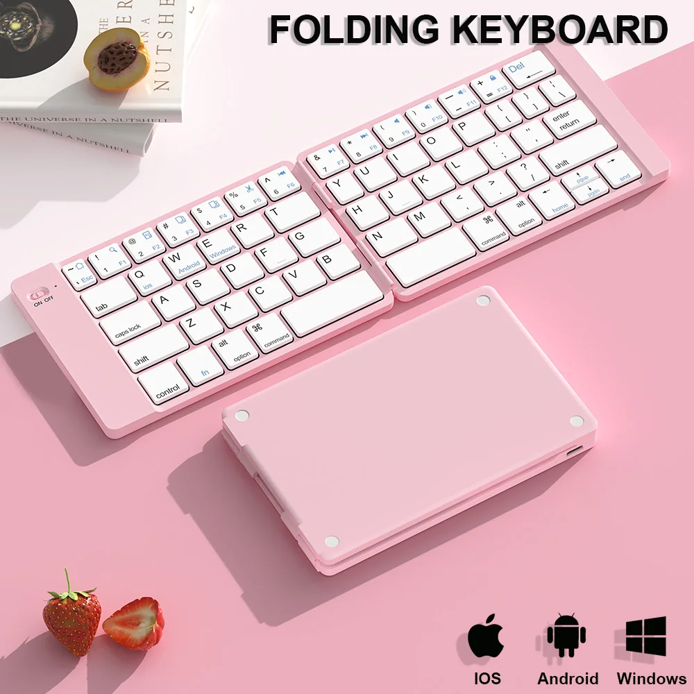 Mini clavier pliable rechargeable, Portable, Bluetooth, sans fil, pour voyage, iOS, Android, Windows, PC, tablette