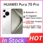 Huawei – téléphone portable Pura 70 Pro, 50mp, trois caméras arrière, 6.8 pouces, 120Hz, 5050mAh, batterie 100W, filaire, 80W, sans fil, HarmonyOS4.2, Original