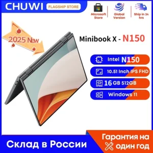 CHUWI MiniBook X Intel N150 10.51 pouces 2-en-1 tablette ordinateur portable 12GB LPDDR5 512G SSD Windows 11 ordinateurs portables Mini ordinateur portable 2K FHD WiFii 6