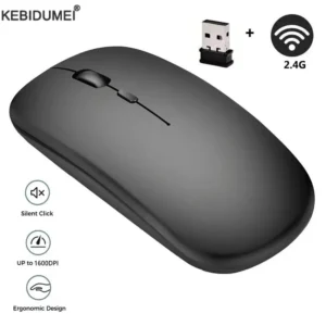 Mini souris optique sans fil 2.4GHz, USB, 1600 ug, silencieuse, ergonomique, pour gamer, ordinateur de bureau, PC, Macbook