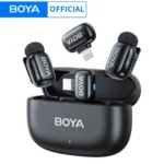 BOYA BOYA Mini Microphone à revers Lavalier sans fil pour iPhone iPad Android type-c téléphone diffusion en direct enregistrement Audio vidéo Vlog