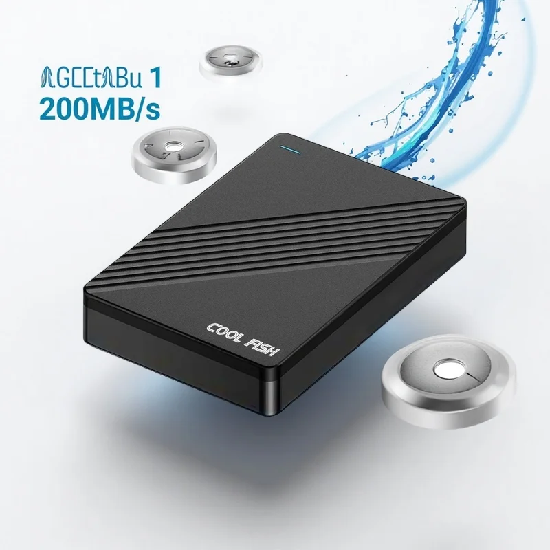 Disque dur de jeu USB3.0 de 2 To 200 Mo/s - HDD portable pour PS4/Xbox/PC et stockage vidéo 4K avec compatibilité multi-appareils à synchronisation automatique
